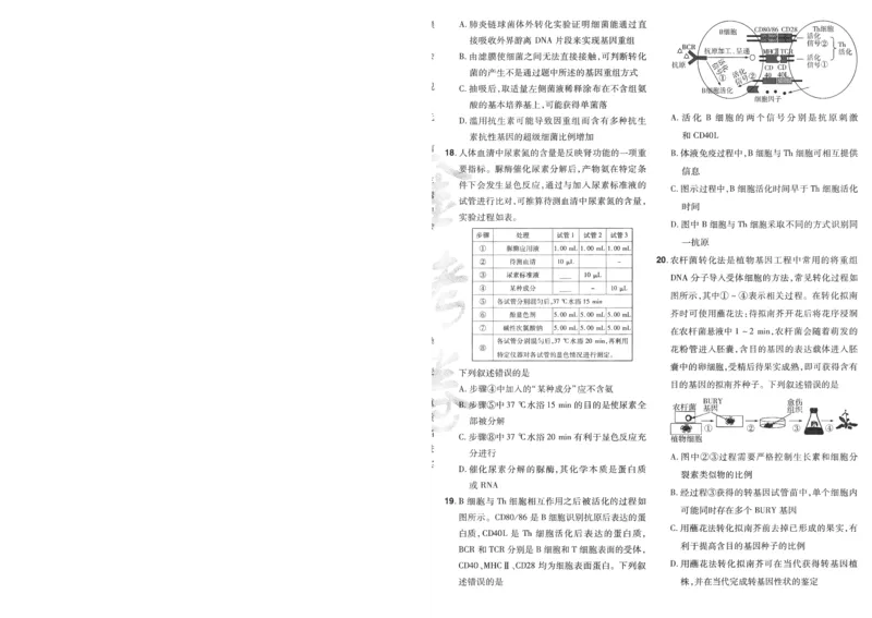 2025《金考卷&middot;特快专递&middot;第4期》生物-A4_2024-2025高三（6-6月题库）_2025年01月试卷_01012025《金考卷&middot;特快专递&middot;第4期》_生物