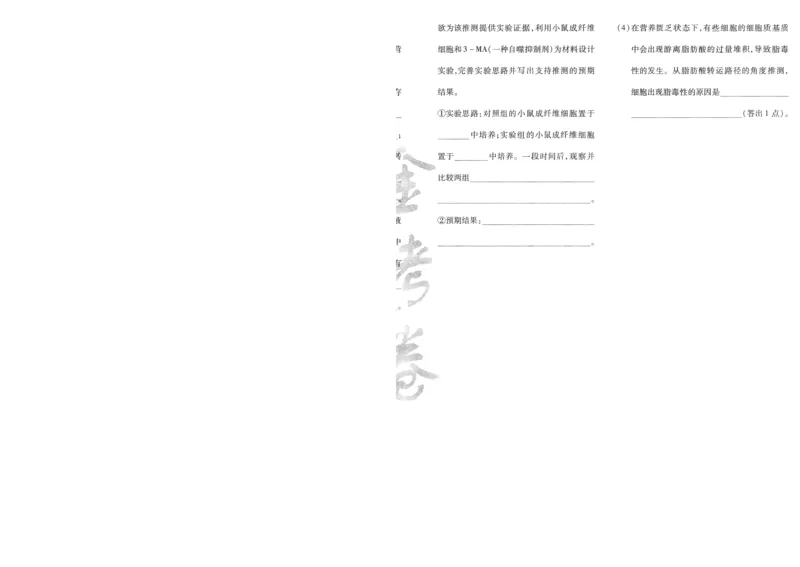 2025《金考卷&middot;特快专递&middot;第4期》生物-A4_2024-2025高三（6-6月题库）_2025年01月试卷_01012025《金考卷&middot;特快专递&middot;第4期》_生物