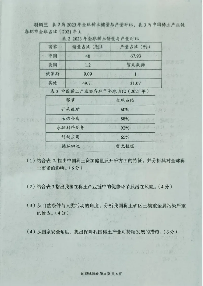 A佳2025年4月高二期中联考_地理（试题卷）(1)(1)_2024-2025高二（7-7月题库）_2025年05月试卷_0518湖南省三新协作体2024-2025学年高二下学期4月期中联考