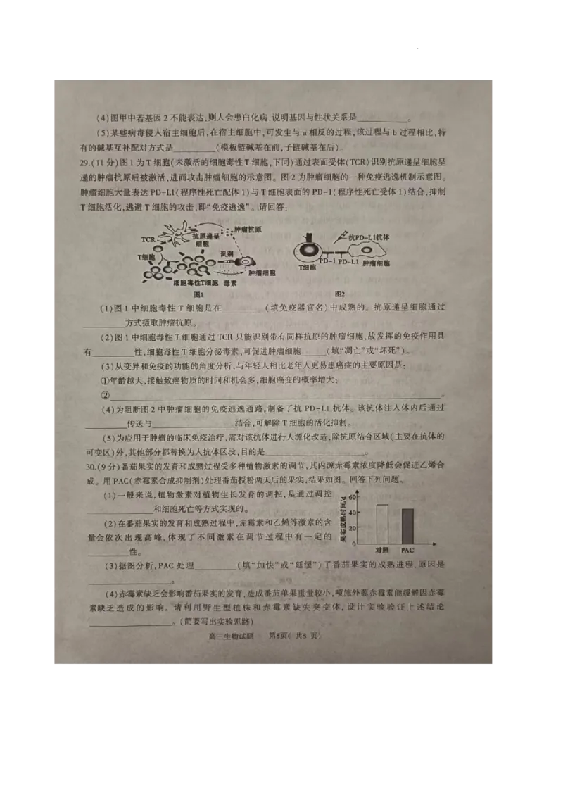 河南省信阳市2024届高三上学期第二次教学质量检测（二模）生物(1)_2024年2月_022月合集_2024届河南省信阳市高三上学期第二次教学质量检测（二模）