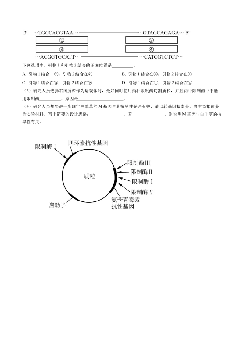 湖南省长沙市雅礼中学2022-2023学年高三月考（七）生物试题（原卷版）_2024年2月_01每日更新_13号_2023届湖南省长沙市雅礼中学高三下学期月考（七）全科