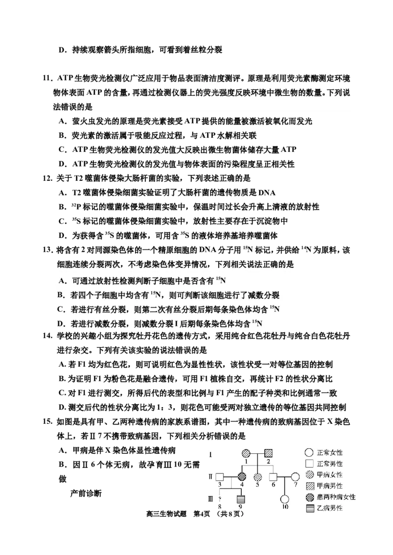 2024届生物一模(1)(1)_2023年11月_0211月合集_2024届吉林省吉林市高三上学期第一次模拟考试_吉林省吉林市2024届高三上学期第一次模拟考试生物