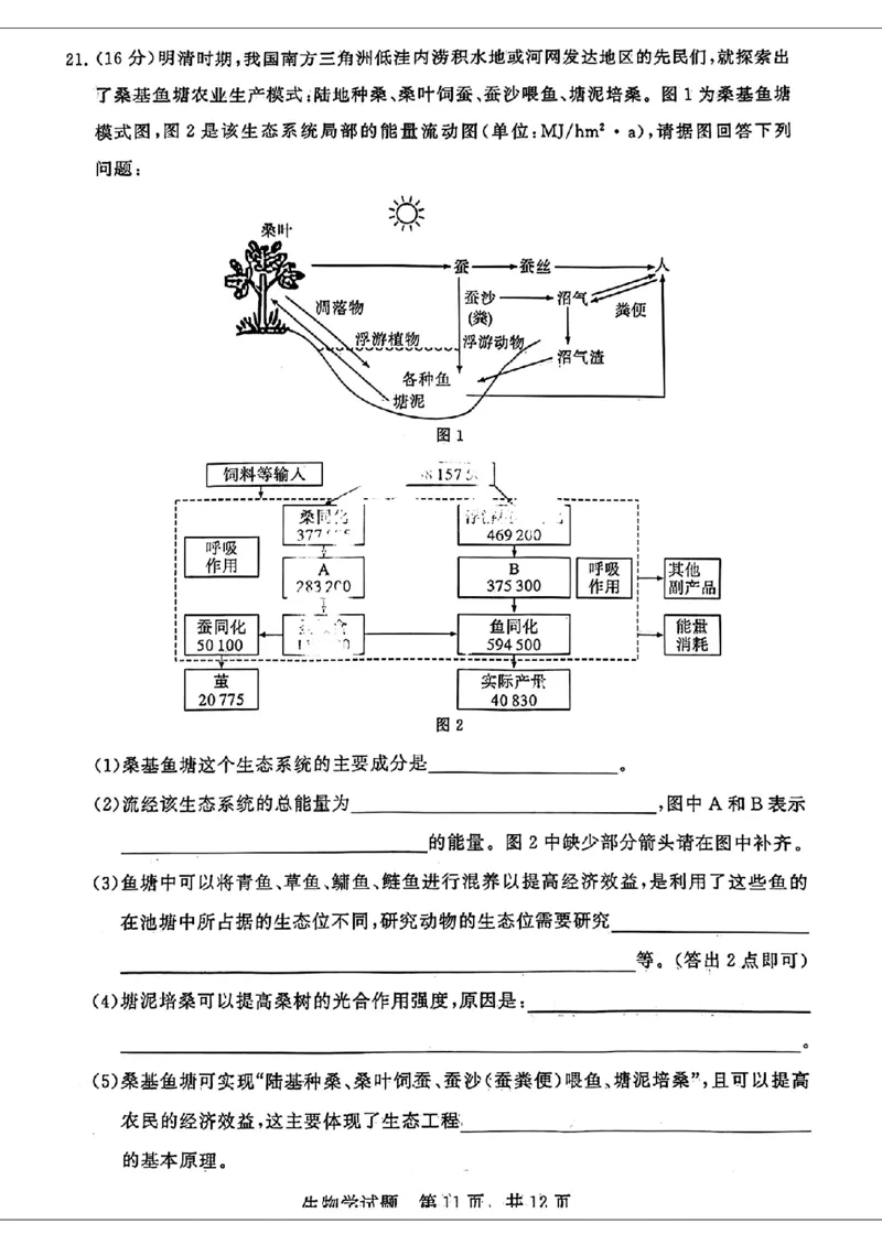 湖北省2024届高三下学期第二次学业质量评价生物试题_2024年3月_013月合集_2024届八省八校T8联考高三第二次学业质量评价_2024届八省八校T8联考高三第二次学业质量评价生物试题
