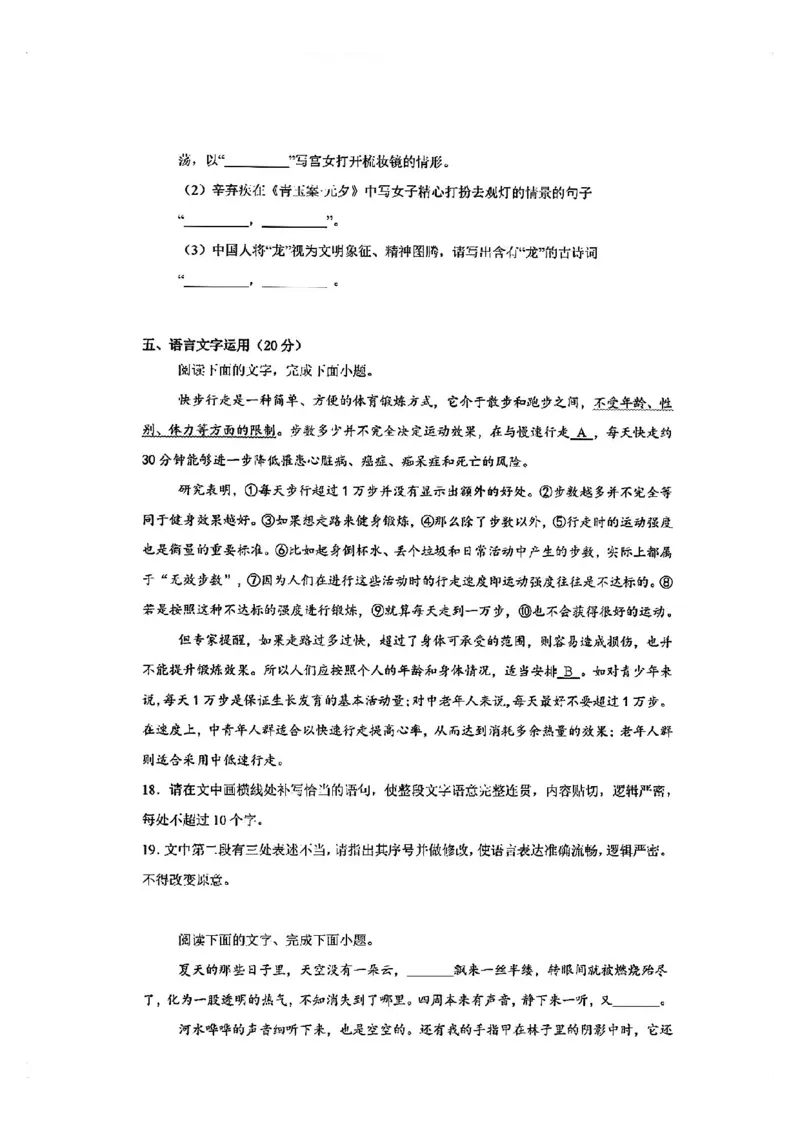2025届八省适应性联考模拟演练考试-语文试题+答案_2024-2025高三（6-6月题库）_2024年10月试卷_10122025届八省适应性联考模拟演练考试_完结2025届八省适应性联考模拟演练考试