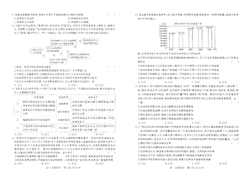 文综_2024年5月_01按日期_8号_2024届山西省朔州市怀仁一中高三下学期四模_2024届山西省朔州市怀仁市第一中学等校高三下学期四模文综试题