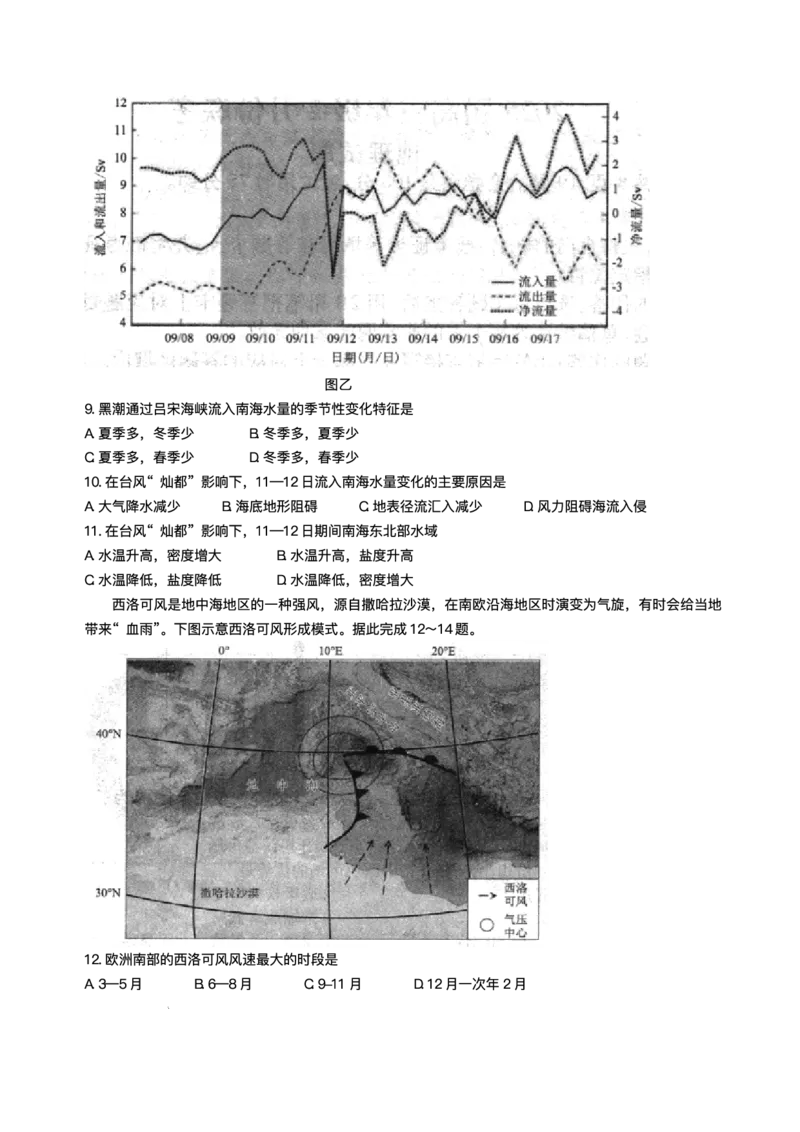 2025届广东衡水金卷高三下学期2月大联考地理试卷+答案_2024-2025高三（6-6月题库）_2025年02月试卷_02172025届广东省衡水金卷高三2月份大联考（全科）