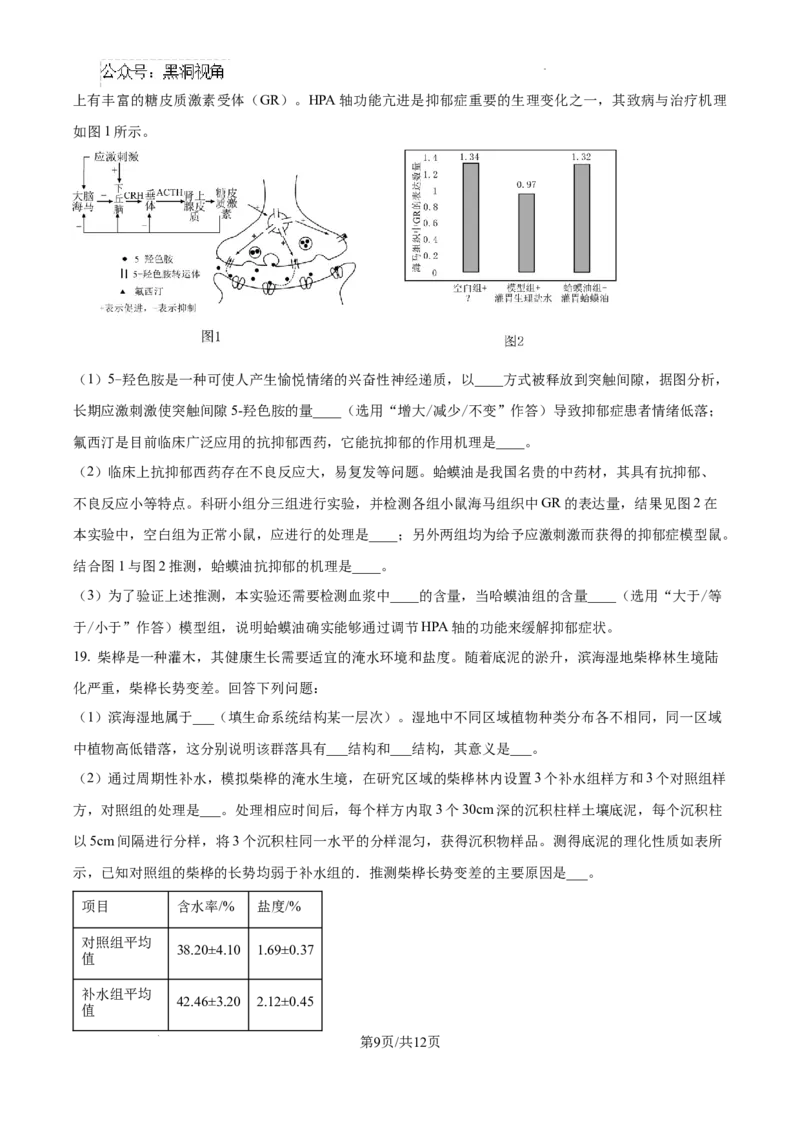 2025届广东省联考高三上学期10月第一次模拟（一模）生物试题_2024-2025高三（6-6月题库）_2024年10月试卷_1020广东省（雷州市龙门中学、客路中学）两校2025届高三10月第一次模拟考试
