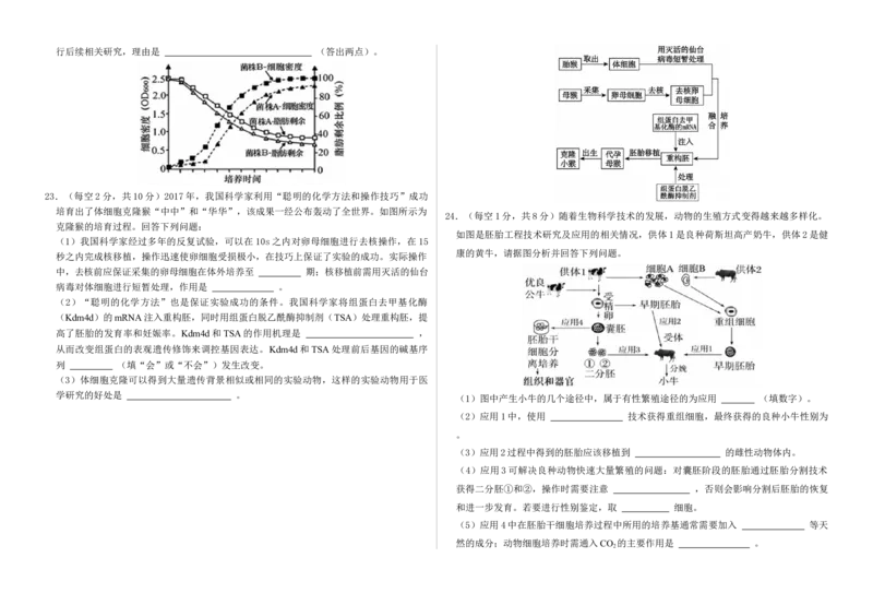 2024-2025-2期中高二年级生物学科试卷_2024-2025高二（7-7月题库）_2025年05月试卷_0516甘肃省兰州市第四片区2024-2025学年高二下学期期中考试