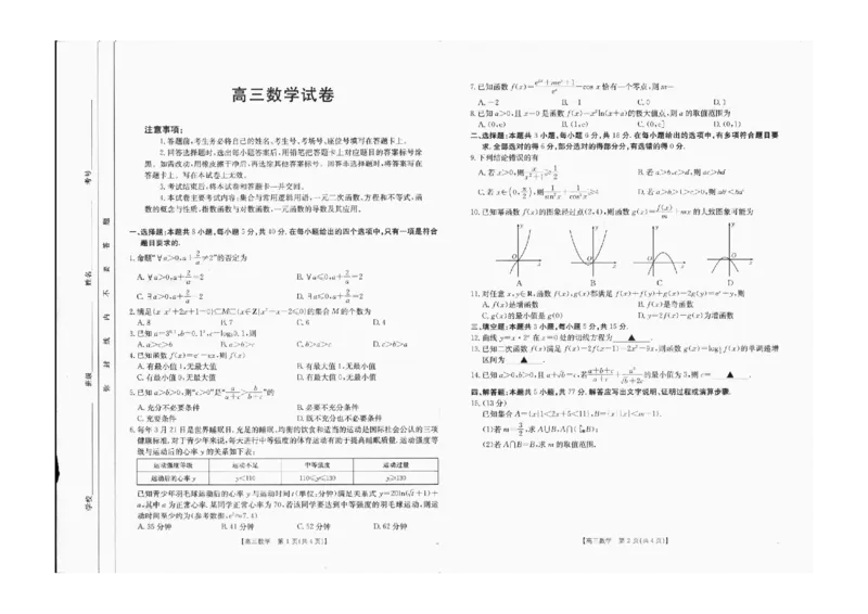 2025届金太阳百万联考（吉林内蒙古）高三9月数学_2024-2025高三（6-6月题库）_2024年09月试卷_09282025届金太阳百万联考（吉林内蒙古）高三9月