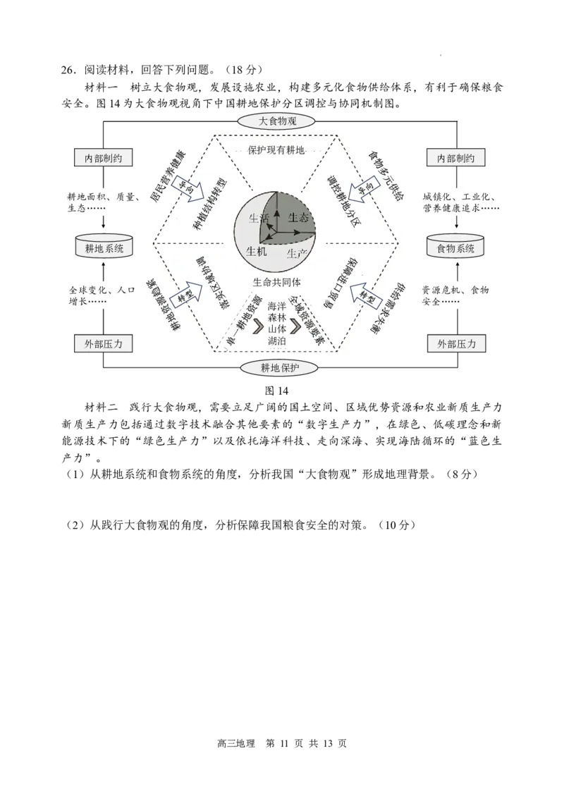 江苏省扬州市2024届高三下学期考前调研模拟预测测试地理+答案_2024年5月_01按日期_28号_2024届江苏省扬州市高三考前调研模拟预测