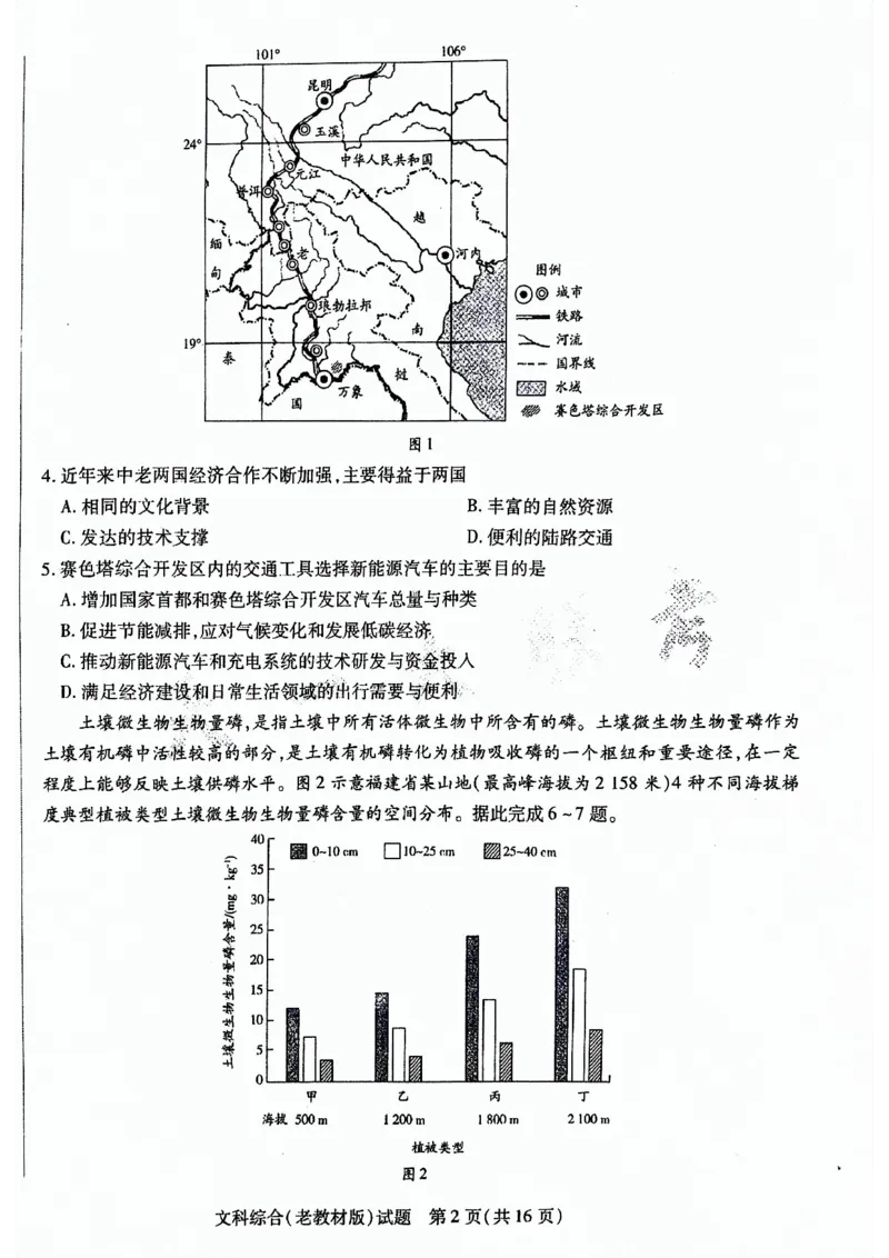 文科综合试题(1)_2024年5月_01按日期_20号_2024届天一大联考普高招生全国统一考试预测卷（老教材）