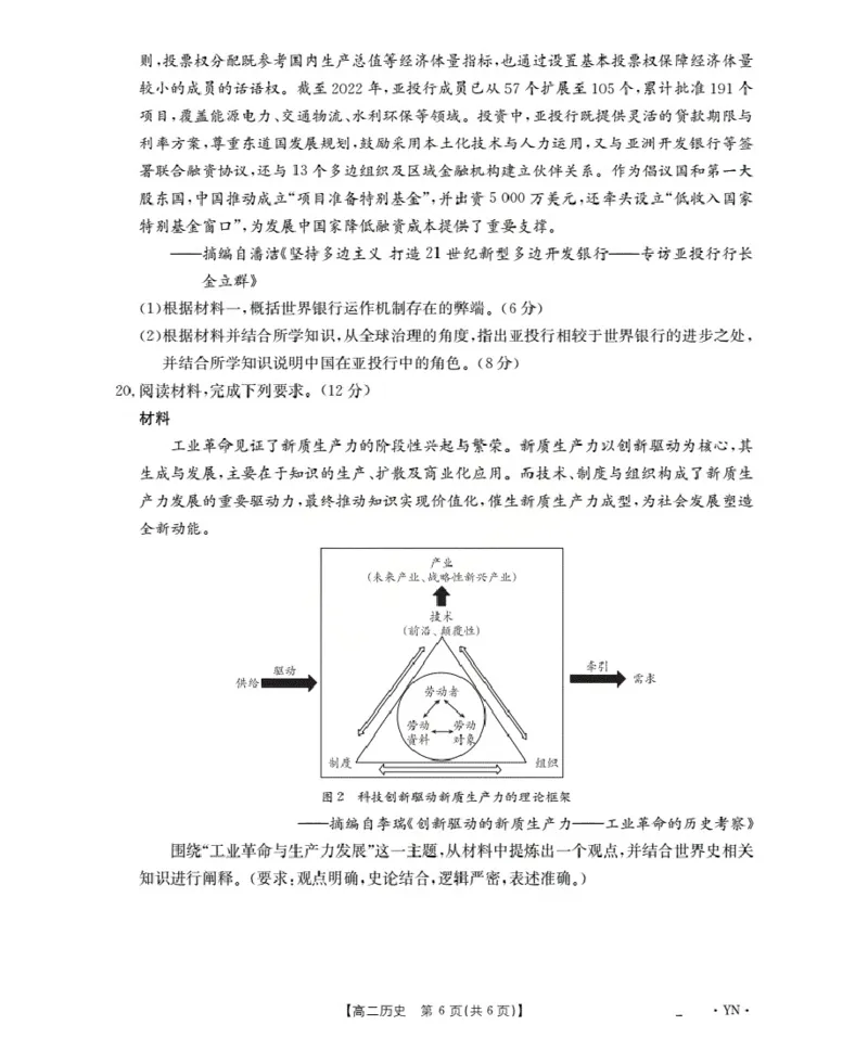 云南省2027届高二上学期12月联考（26-002B）历史_2024-2025高二（7-7月题库）_2026年1月高二_260106金太阳&middot;云南省2027届高二上学期12月联考（26-002B）（全）