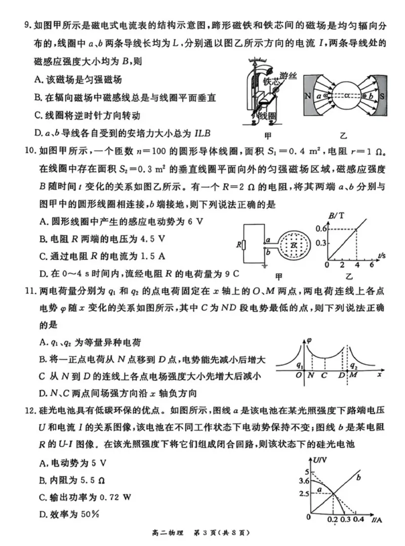 北京市东城区2024-2025学年高二上学期1月期末物理试卷_2024-2025高二（7-7月题库）_2025年01月试卷_0124北京市东城区2024-2025学年高二上学期期末考试