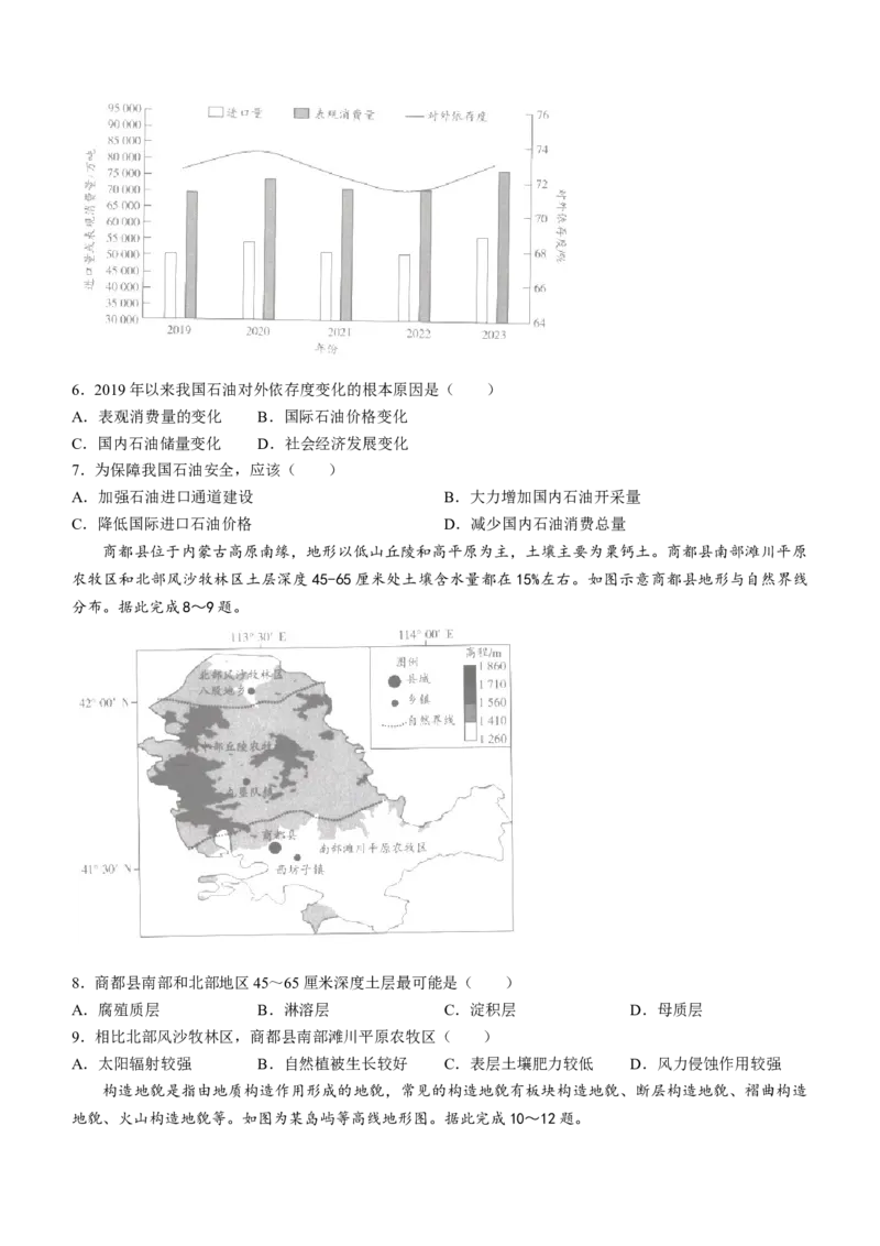 海南省2023-2024学年高三下学期学业水平诊断（五）地理试题(1)_2024年5月_025月合集_2024届海南省天一联考高三学业水平诊断（五）