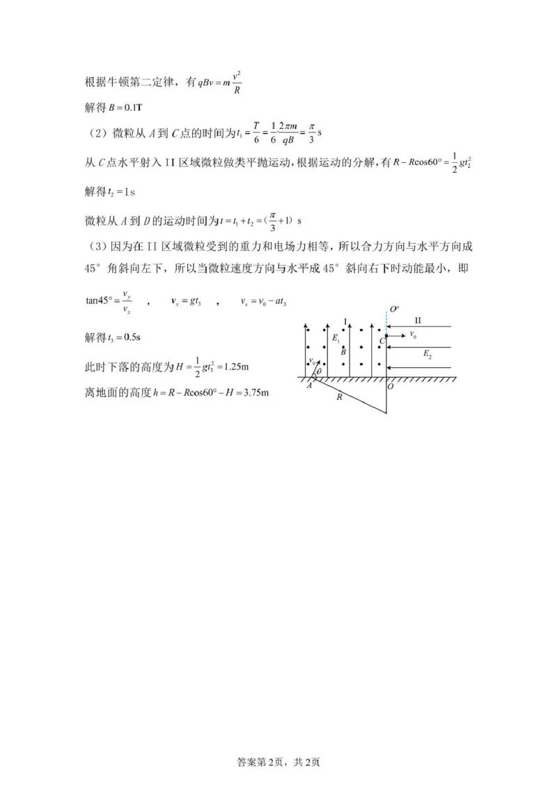 入学考试物理答案_2024-2025高二（7-7月题库）_2025年03月试卷_0303湖南省岳阳市岳阳县第一中学2024-2025学年高二下学期开学考试试题