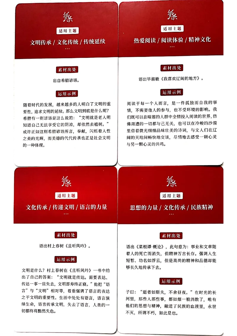 新决胜高考&middot;记忆手卡_2024年5月_01按日期_2号_2024高考语文写作专题（素材大全+写作技巧+满分作文+真题）_17.纸条作文手卡_手卡图片版