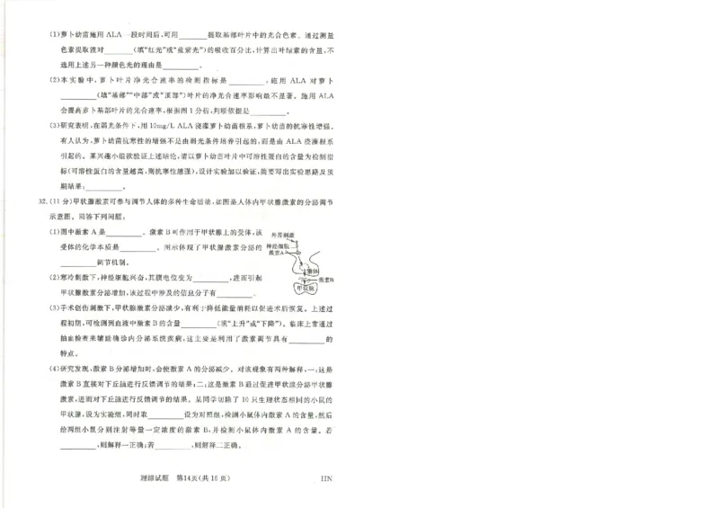 河南省新未来2023-2024学年高三下学期4月联考理综试题+答案(1)_2024年4月_024月合集_2024届河南金科新未来大联考高三4月联考