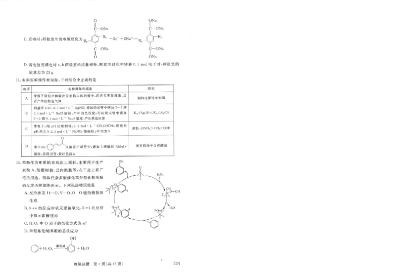 河南省新未来2023-2024学年高三下学期4月联考理综试题+答案(1)_2024年4月_024月合集_2024届河南金科新未来大联考高三4月联考
