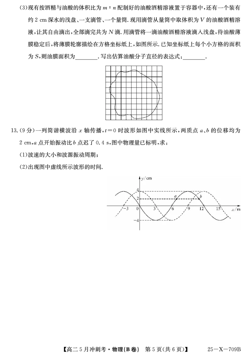 25-X-709B-物理（B卷）ZQ_2024-2025高二（7-7月题库）_2025年6月试卷_0605山西省卓越联盟2024-2025学年高二下学期5月冲刺考试_山西省卓越联盟2024-2025学年高二下学期5月冲刺考试物理（B）