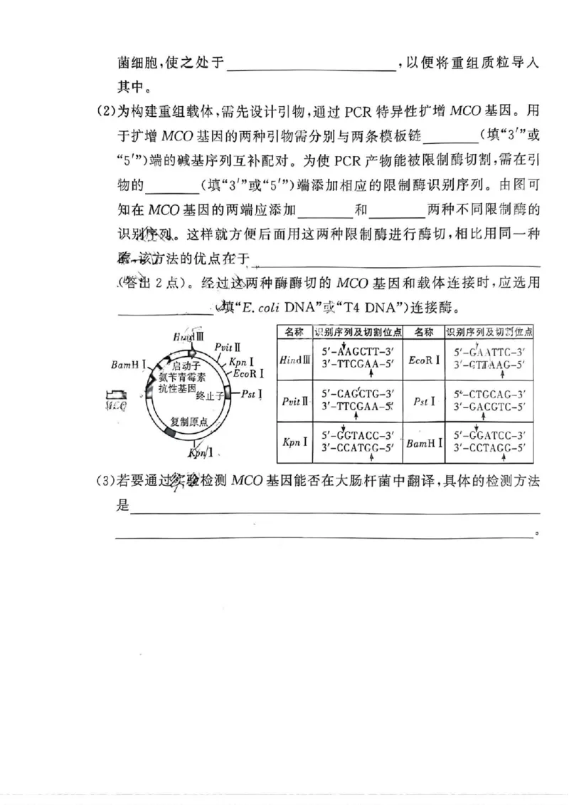 湘豫名校联考2024届春季学期高三第三次模拟考试理综无(1)_2024年4月_024月合集_2024届湘豫名校联考春季学期高三第三次模拟考试
