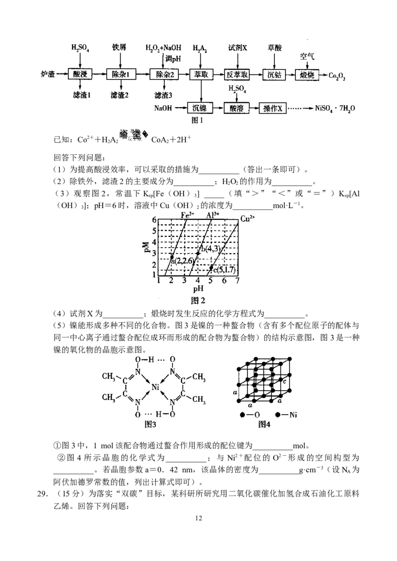 河南省普高联考2023-2024学年高三下学期测评（六）理科综合试卷_2024年5月_01按日期_11号_2024届河南省普高联考高三下学期测评（六）