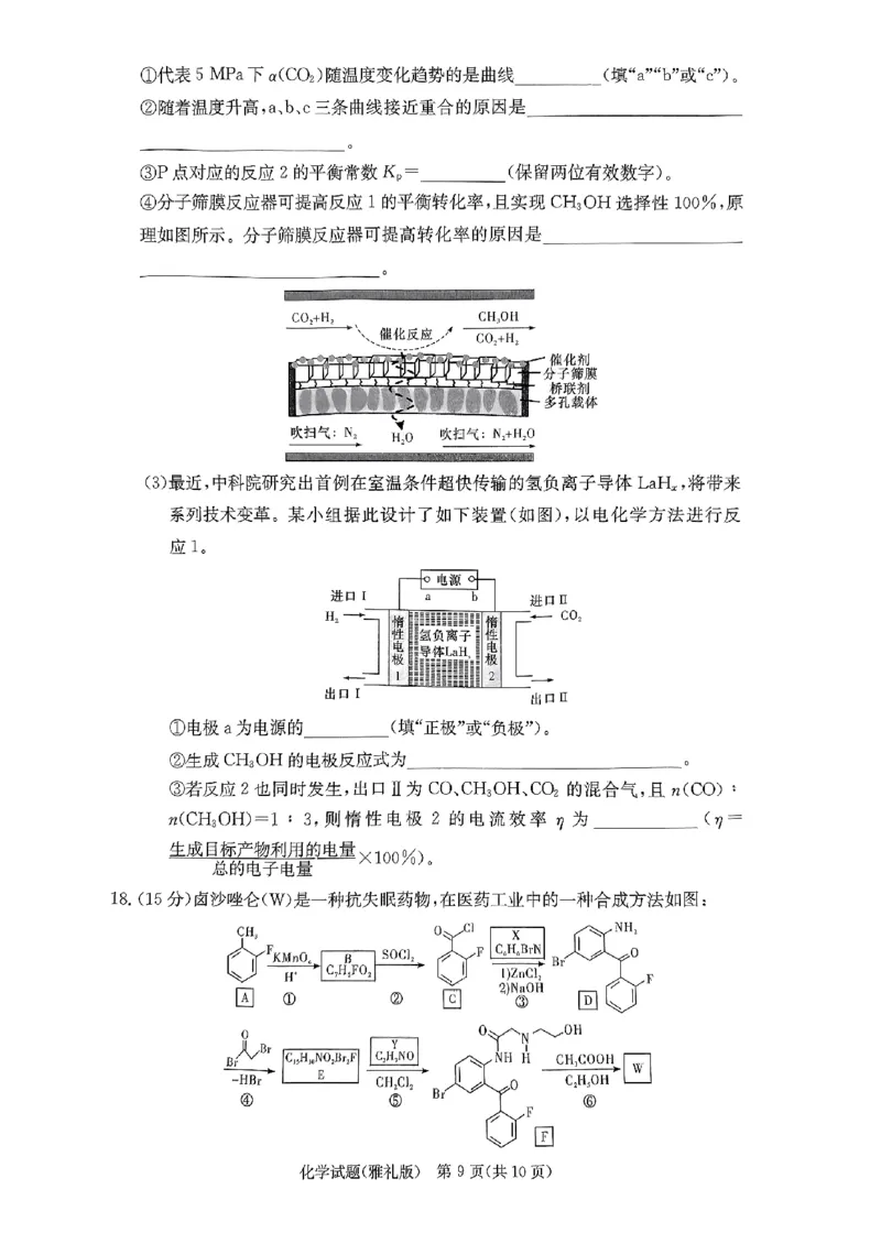 湖南省长沙市雅礼中学2024届高三上学期月考（五）化学(1)_2024年2月_022月合集_2024届湖南省长沙市雅礼中学高三上学期月考（五）