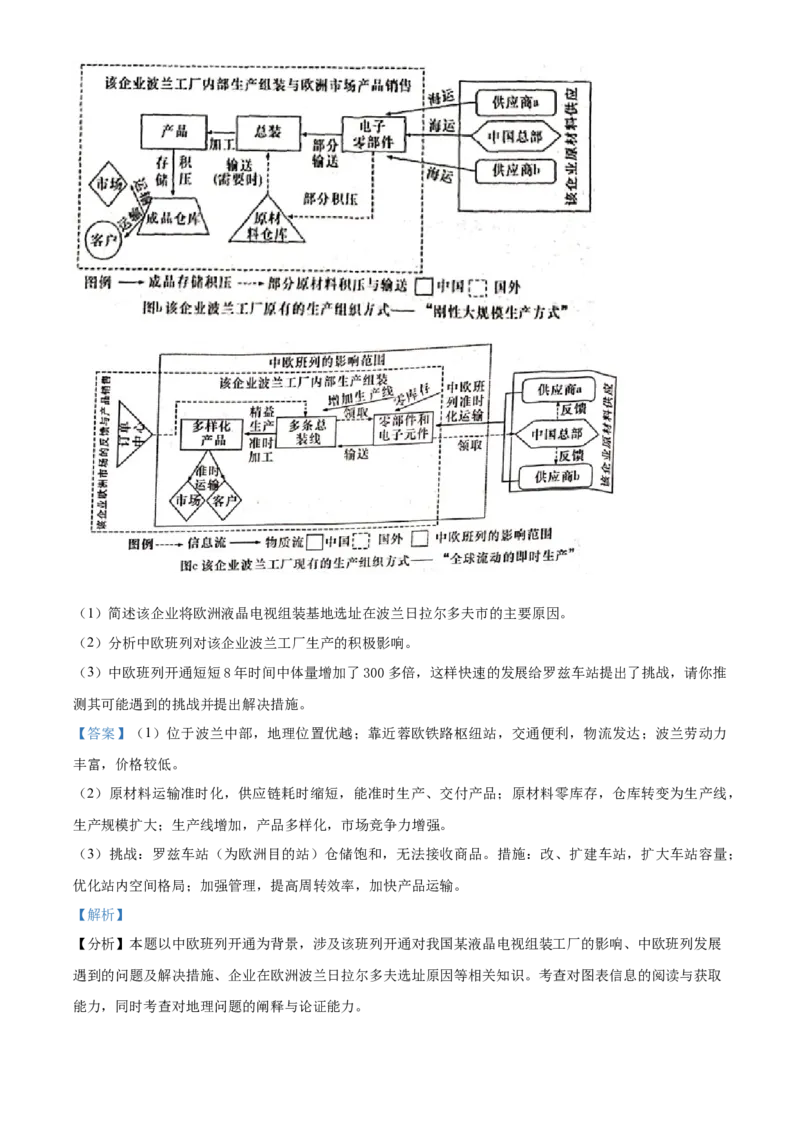 湖南省长沙市雅礼中学2022-2023学年高三下学期月考卷（六）地理试题（解析版）_2024年2月_01每日更新_10号_2023届湖南省长沙市雅礼中学高三上学期第六次月考