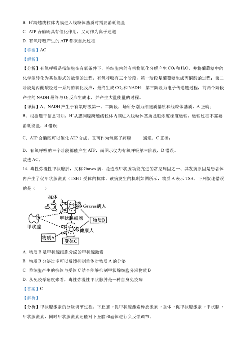湖南省长沙市长郡中学2023-2024学年高三下学期二模生物试题Word版含解析(1)_2024年4月_01按日期_6号_2024届湖南省长沙市长郡中学高三下学期二模