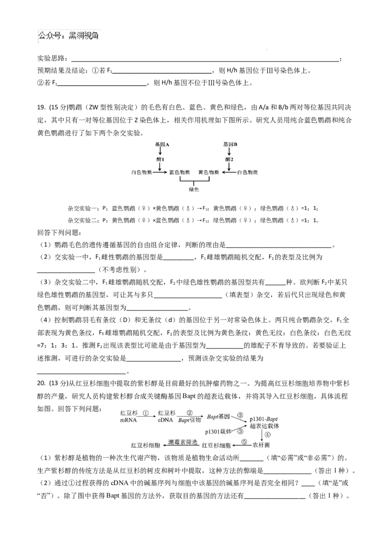2025届四川省绵阳市南山中学高三9月考-生物_2024-2025高三（6-6月题库）_2024年09月试卷_09212025届四川省绵阳市南山中学高三9月考（word）