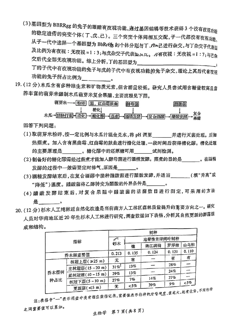 江西省上饶市六校2023&mdash;2024学年高三上学期第一次联考生物试题_2024年2月_01每日更新_05号_2024届江西上进教育高三一轮总复习验收考试