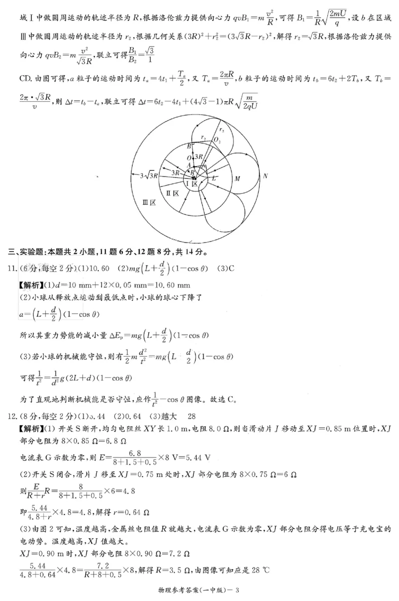 物理答案_2024年4月_01按日期_6号_2024届湖南省长沙一中高三下学期月考（七）_湖南省长沙市第一中学2023-2024学年高三下学期月考（七）物理