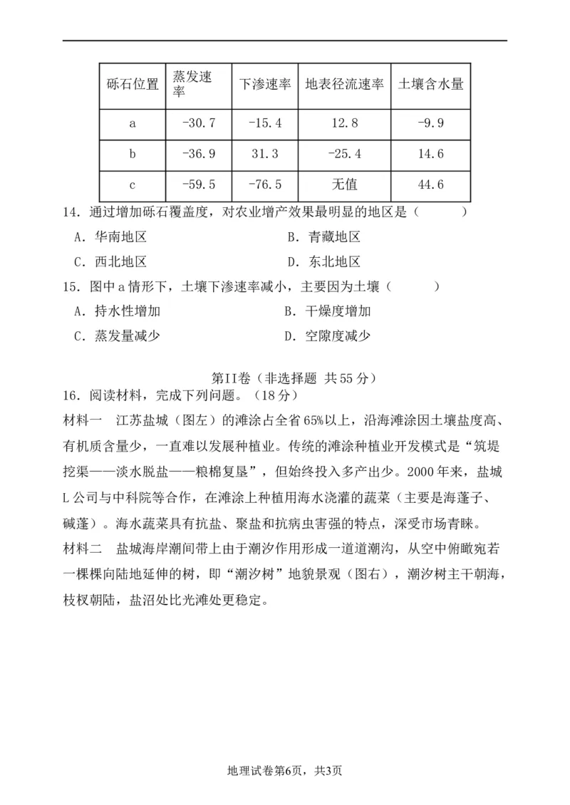 渝北中学2023-2024学年（下）高三2月月考质量监测地理试题_2024年3月_013月合集_2024届重庆市渝北中学校高三下学期2月月考_重庆市渝北中学校2024届高三下学期2月月考地理