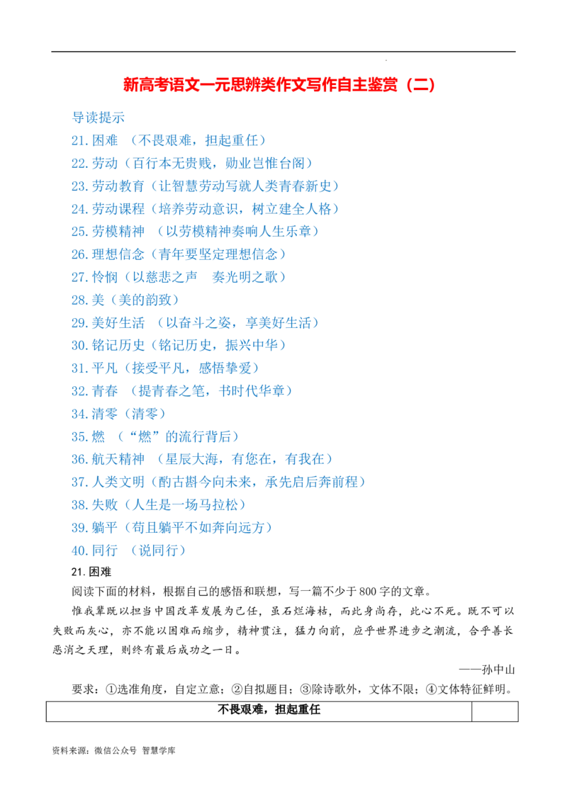 新高考语文一元思辨类作文写作自主鉴赏（二）_2024年5月_01按日期_2号_2024高考语文写作专题（素材大全+写作技巧+满分作文+真题）
