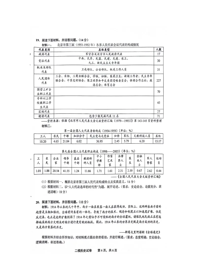 江西省上饶市2024届高三下学期第二次模拟考试历史PDF版含解析(1)_2024年4月_024月合集_2024届江西省上饶市高三下学期第二次模拟考试