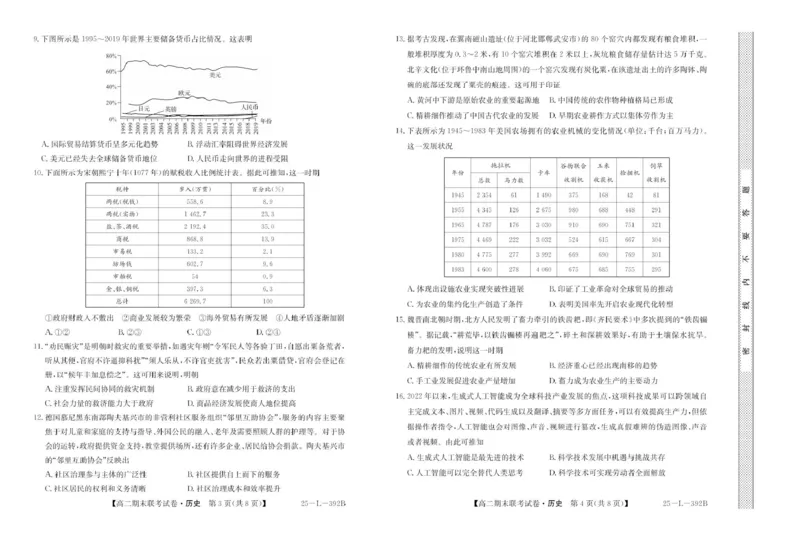 内蒙古鄂尔多斯市西四旗2024-2025学年高二上学期期末联考试题历史PDF版含解析_2024-2025高二（7-7月题库）_2025年01月试卷_0116内蒙古鄂尔多斯市西四旗2024-2025学年高二上学期期末联考试题