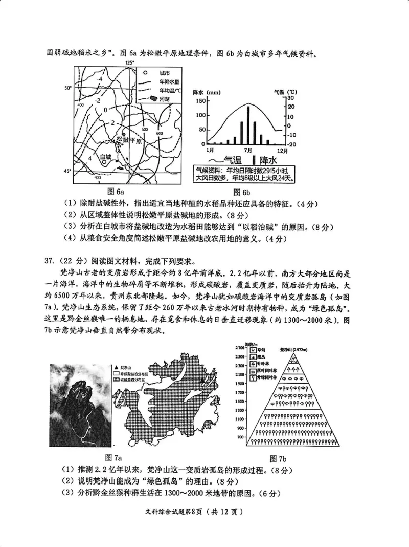 文综试卷_2024年4月_01按日期_21号_2024届四川省绵阳市高中第三次诊断性考试_四川省绵阳市高中2021级第三次诊断性考试-文科综合