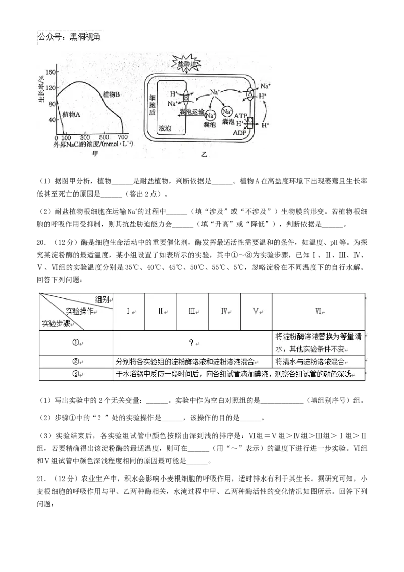 2025届河北金太阳高三10月联考生物学试题（含答案）_2024-2025高三（6-6月题库）_2024年10月试卷_10262025届河北金太阳高三10月联考（25-83C）