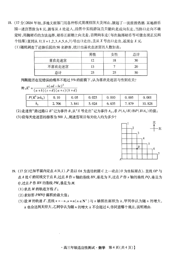 河北省2024届高三年级适应性测试数学试题_2024年4月_01按日期_3号_2024届河北省高三下学期适应性测试（二模）_2024届河北省高三下学期适应性测试（二模）数学试题