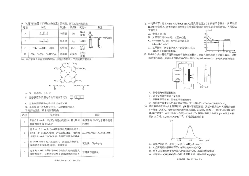化学试卷昆_2024-2025高二（7-7月题库）_2024年07月试卷_0706云南省昆明市2023-2024学年高二下学期期末质量检测考试_云南省昆明市2023-2024学年高二下学期期末质量检测考试化学