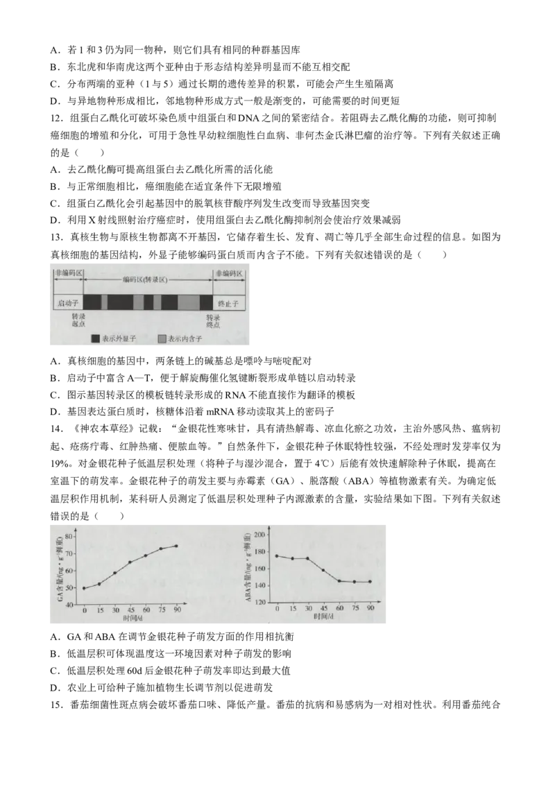 海南省天一大联考2023-2024学年高三学业水平诊断考试（四）生物试题+答案(1)_2024年4月_024月合集_2024届海南省天一大联考高三学业水平诊断考试（四）