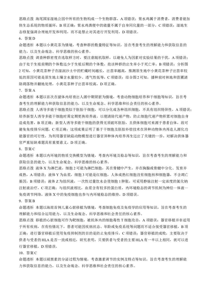 海南省天一大联考2023-2024学年高三学业水平诊断考试（四）生物试题+答案(1)_2024年4月_024月合集_2024届海南省天一大联考高三学业水平诊断考试（四）