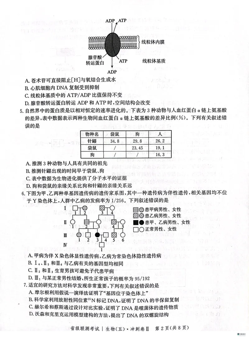 河北省2024届高三下学期省级联测考试（3月）生物(1)_2024年3月_013月合集_2024届河北省高三下学期省级联测考试（3月）