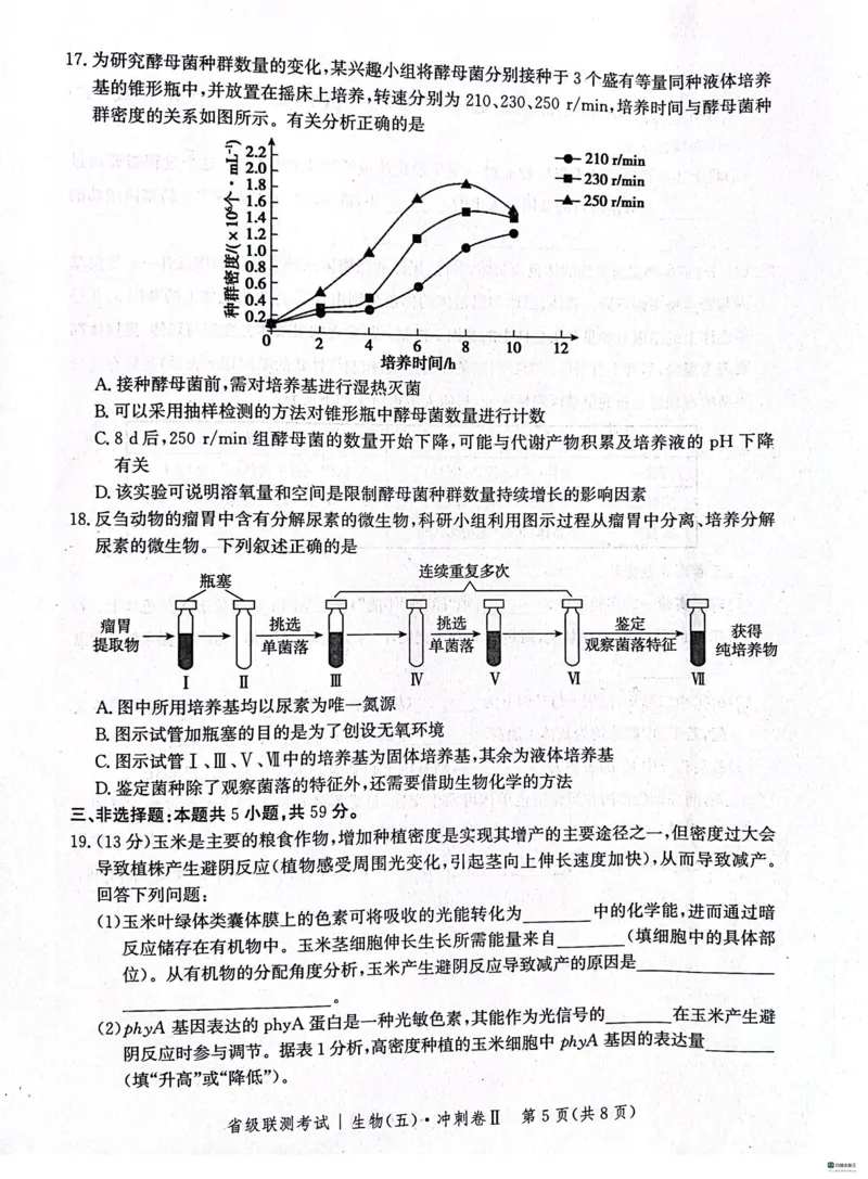 河北省2024届高三下学期省级联测考试（3月）生物(1)_2024年3月_013月合集_2024届河北省高三下学期省级联测考试（3月）