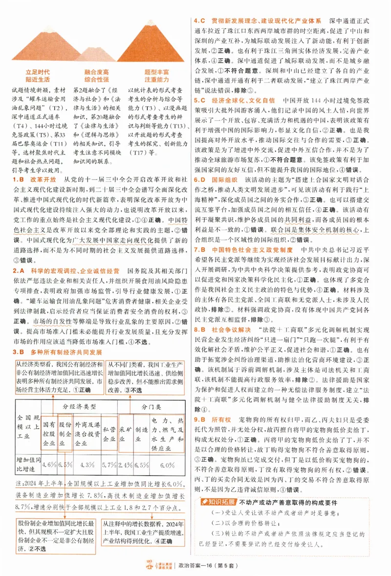 2025《金考卷&middot;特快专递&middot;第4期》政治-答案_2024-2025高三（6-6月题库）_2025年01月试卷_01012025《金考卷&middot;特快专递&middot;第4期》_政治