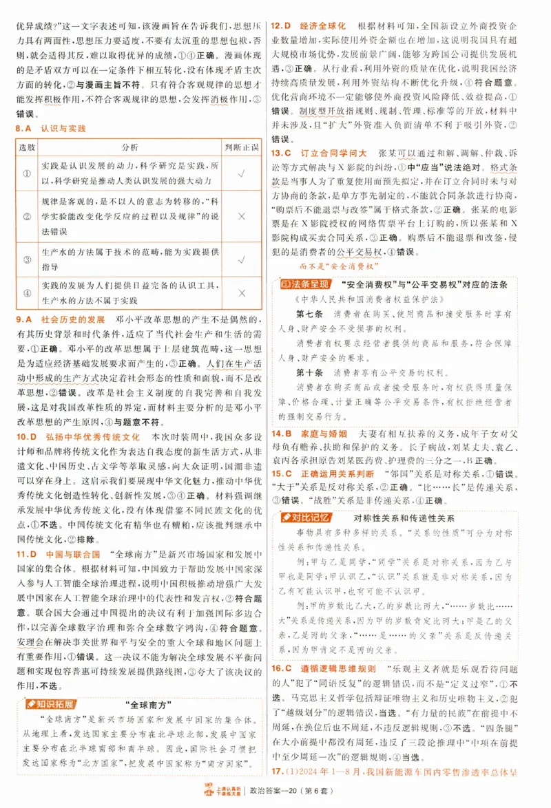 2025《金考卷&middot;特快专递&middot;第4期》政治-答案_2024-2025高三（6-6月题库）_2025年01月试卷_01012025《金考卷&middot;特快专递&middot;第4期》_政治