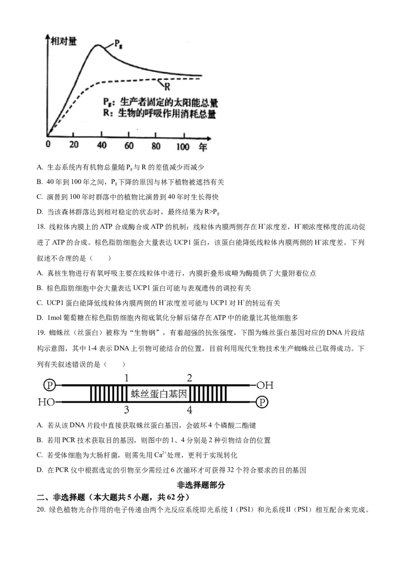 浙江省9+1联盟2024届高三下学期3月联考生物试题（原卷版）(1)_2024年4月_024月合集_2024届浙江省9+1联盟高三下学期3月模拟预测