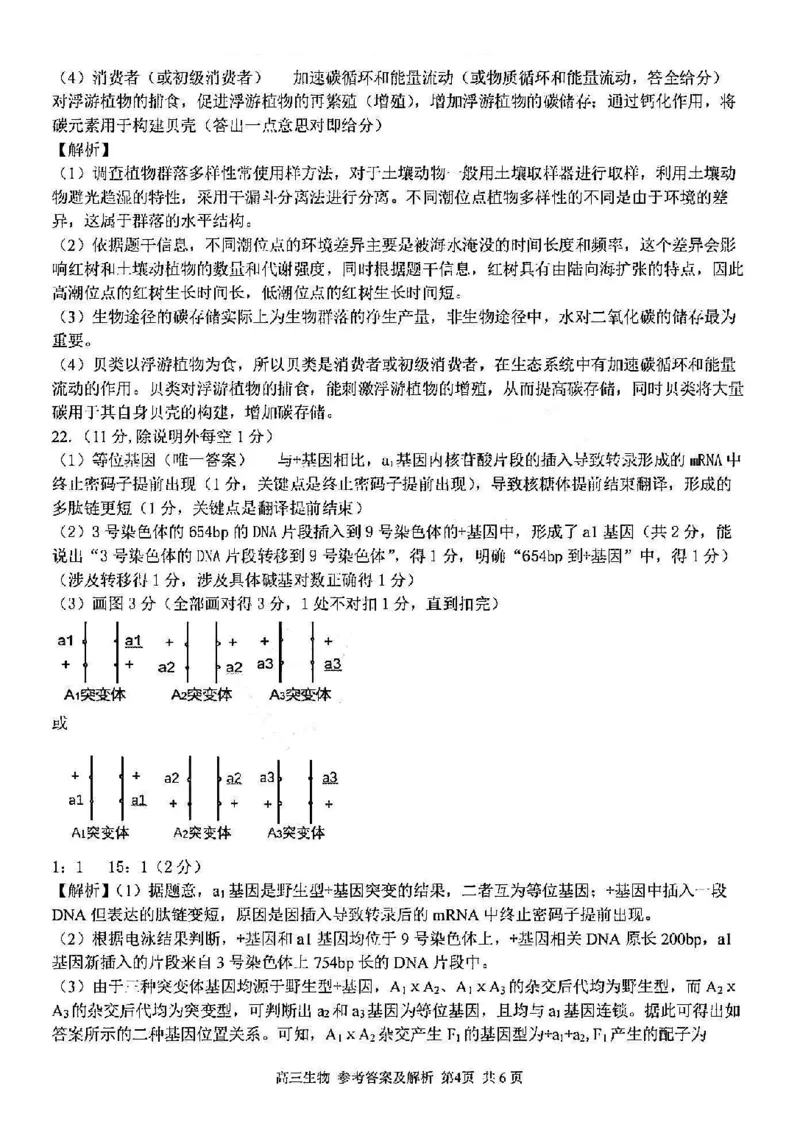 浙江卷浙江省2023学年第二学期浙江精诚联盟适应性联考)(5.15-5.17)生物试卷答案_2024年5月_01按日期_21号_2024届浙江省第二学期浙江精诚联盟适应性联考