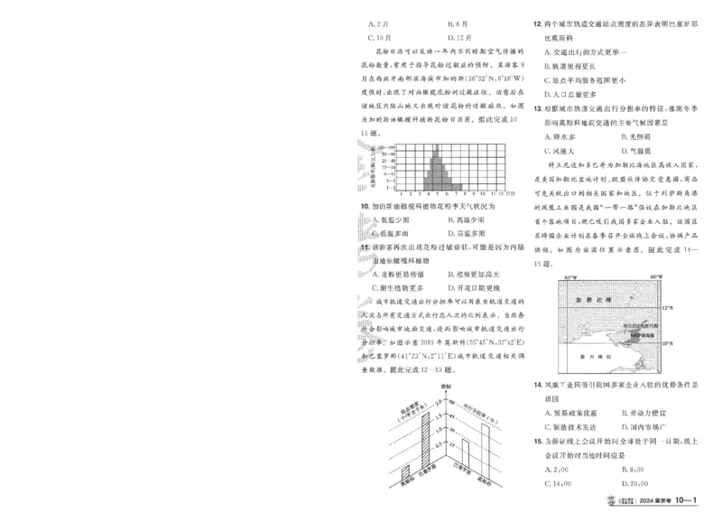 2025《金考卷&middot;特快专递&middot;第4期》地理-A4_2024-2025高三（6-6月题库）_2025年01月试卷_01012025《金考卷&middot;特快专递&middot;第4期》_地理