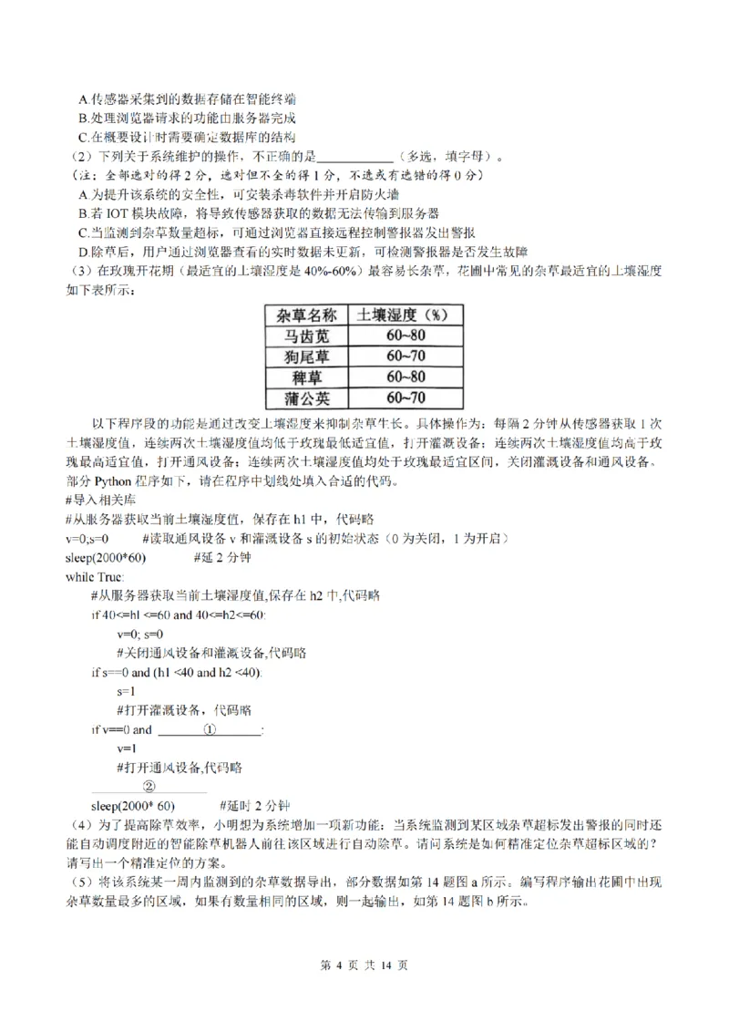 2025届浙江省G12名校协作体高三返校考技术试题及答案_2024-2025高三（6-6月题库）_2024年09月试卷_09052025届浙江省G12名校协作体高三上学期返校考