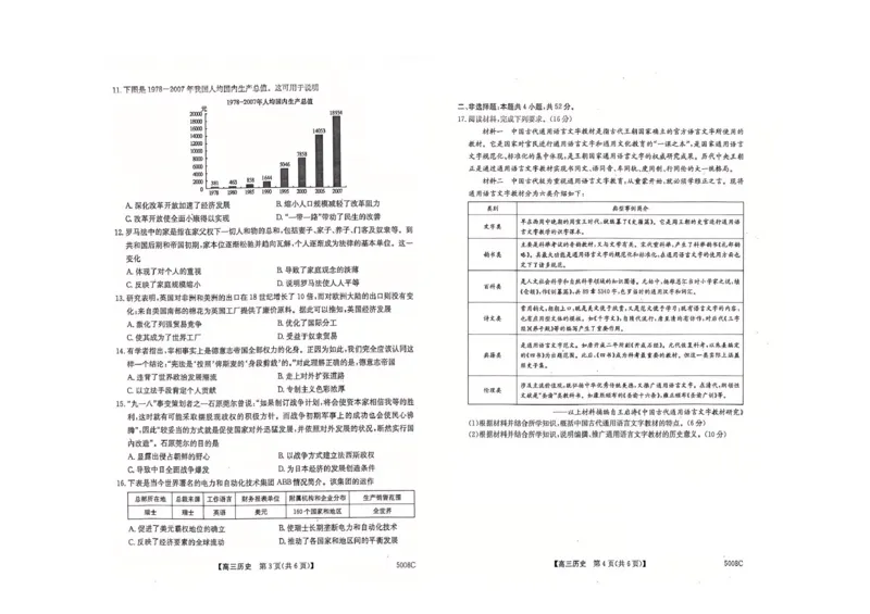 2025届广西南宁市普通高中毕业班摸底测试历史+答案_2024-2025高三（6-6月题库）_2024年09月试卷_0922广西南宁市2024-2025学年高三上学期普通高中毕业班摸底测试